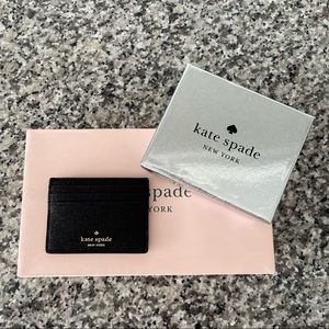 Kate Spade Slim Cardholder Black Glitter in a box